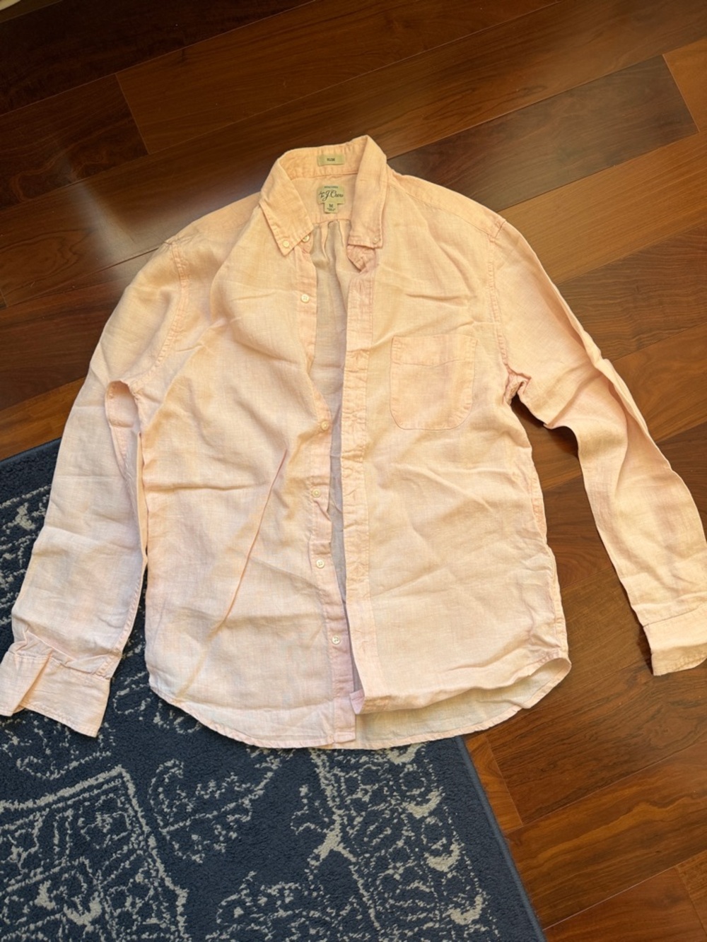 J. Crew Men Light Pink Linen Shirt